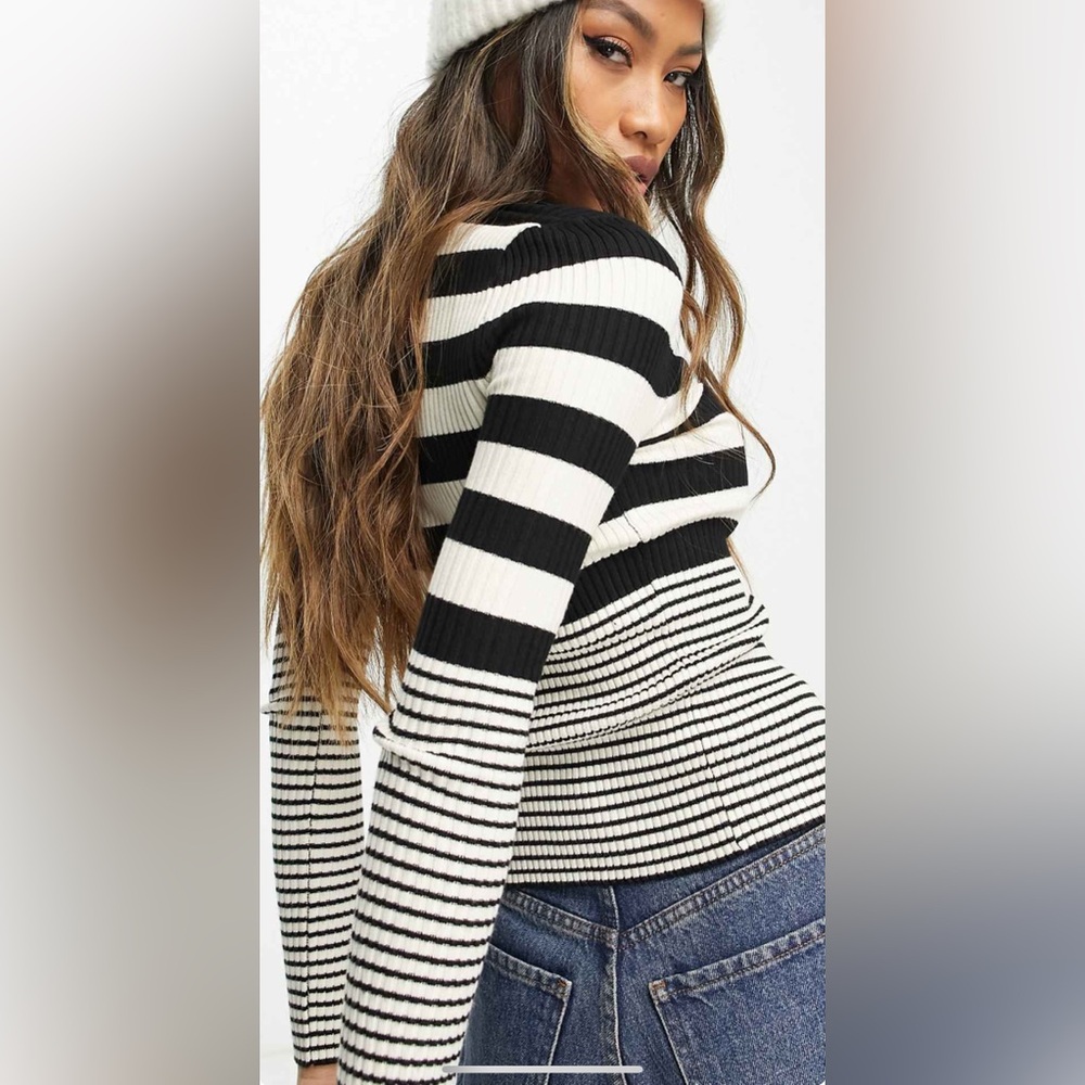 Asos black striped cardigan - Picture 3 of 6